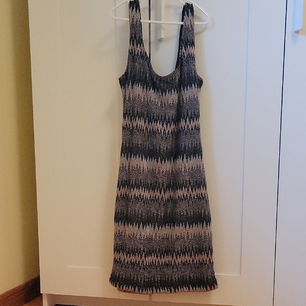 Dynamite black and metallic sleeveless sheath dress, XS